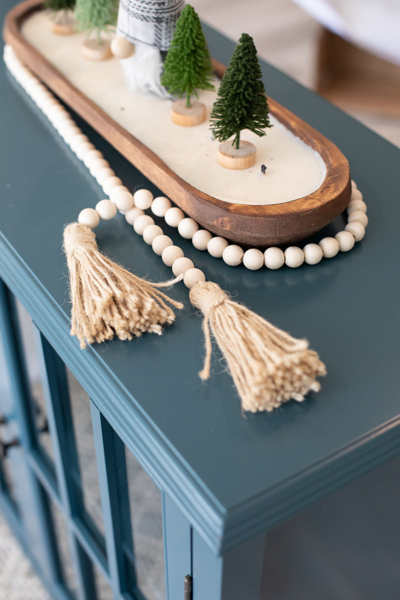 Natural Wooden Bead Garlands with Tassels – Ivy & Sage Market