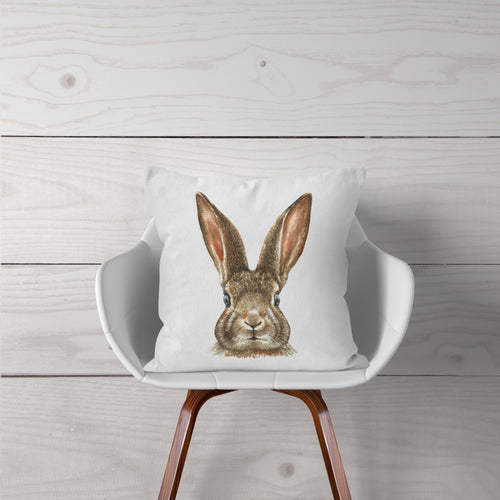 Watercolor Brown Bunny-Pillow Cover