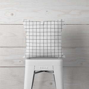 Black Grid Lines-Pillow Cover