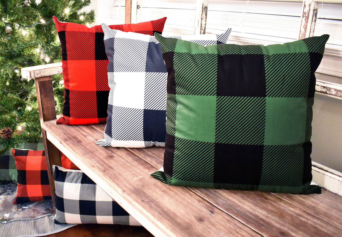 White & Black Plaid-Lumbar Pillow Cover – Ivy & Sage Market