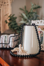 Black Wood Bead Garland with Tassels