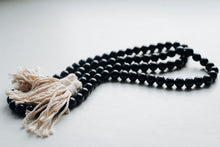 Black Wood Bead Garland with Tassels