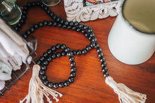 Black Wood Bead Garland with Tassels