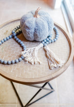Gray Wood Bead Garland with Tassels
