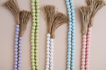 Light Blue Wood Bead Garland with Tassels