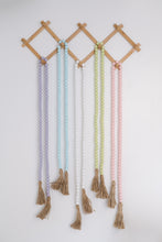 Light Blue Wood Bead Garland with Tassels