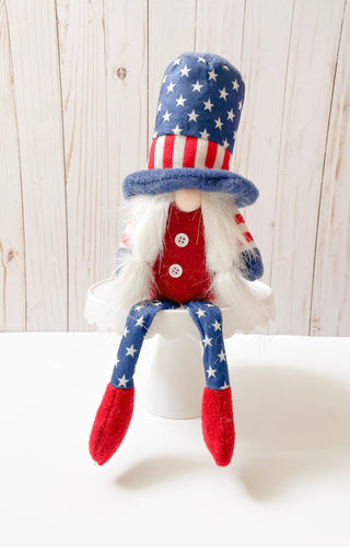 Patriotic Gnomes- Blue w/White Stars Hat w/Long Legs