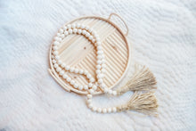 Natural Wood Bead Garland with Tassels