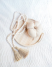 Natural Wood Bead Garland with Tassels