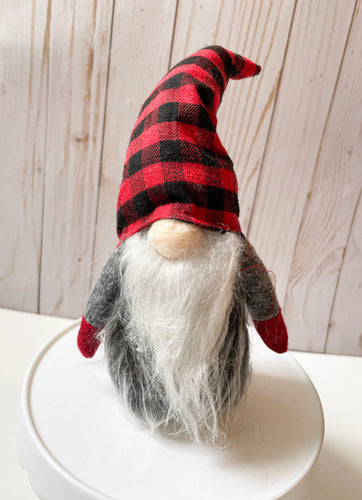 Red Black Buffalo Plaid-Christmas Gnome