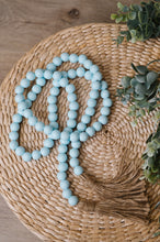 Light Blue Wood Bead Garland with Tassels