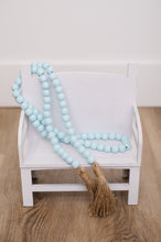 Light Blue Wood Bead Garland with Tassels