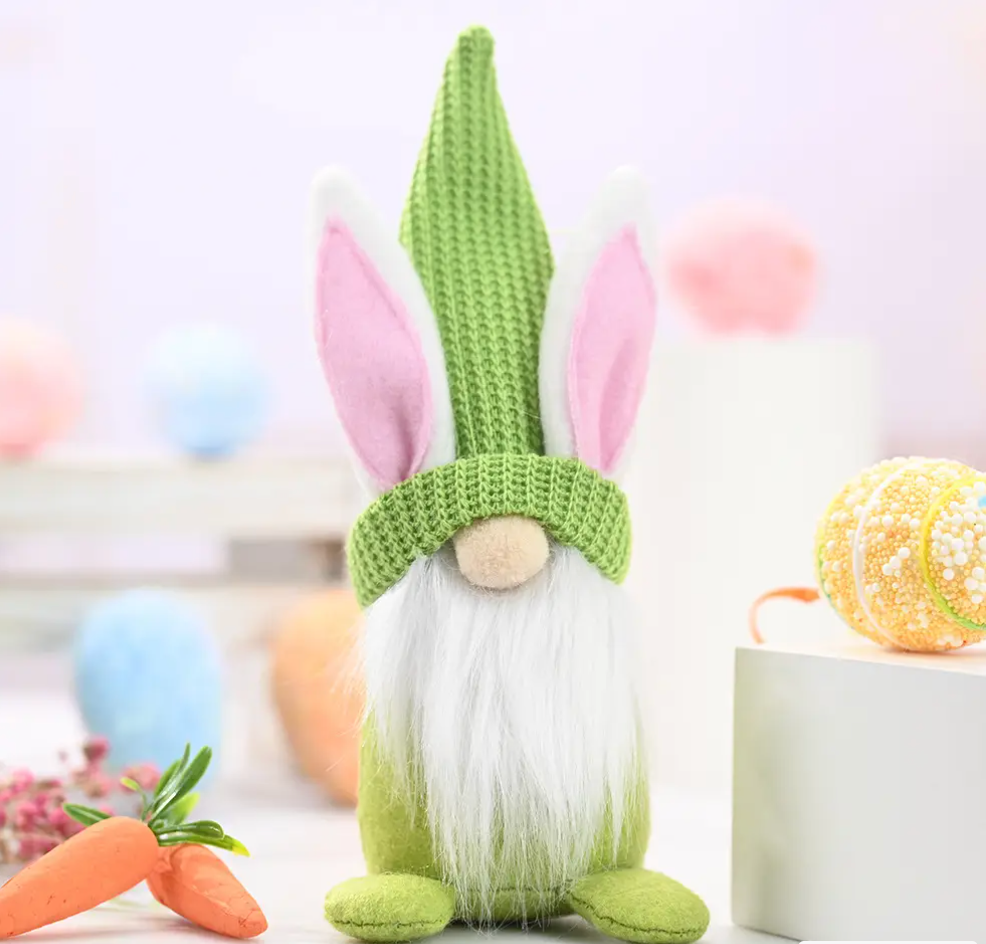 Green Spring Easter Bunny Gnomes