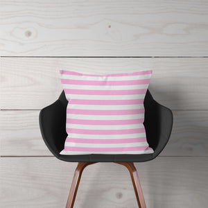 Pink & White Stripe Accent Pillow Cover