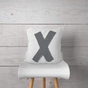 Gray "X" Watercolor-Pillow Cover