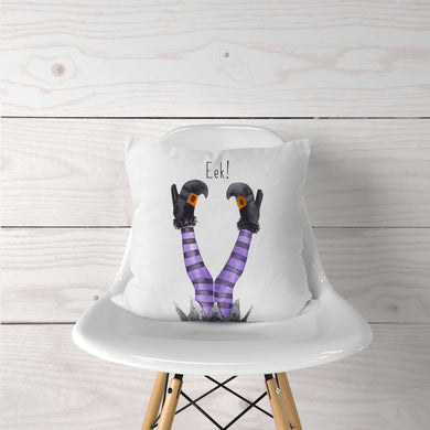 Eek!  Purple Witches Legs Halloween Pillow Cover