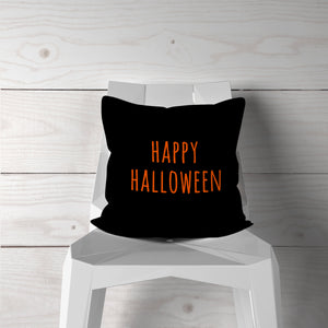 Happy Halloween-Orange/Black-Pillow Cover
