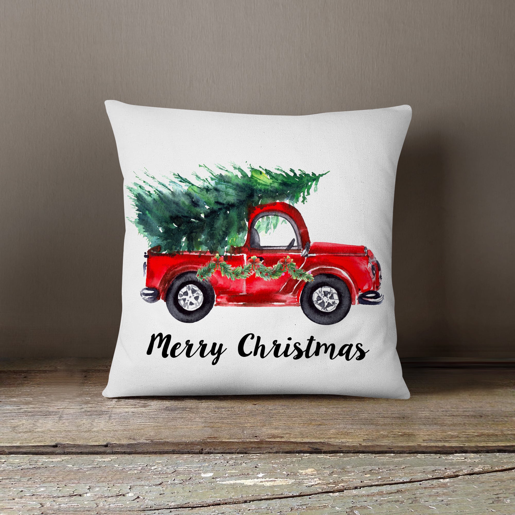 Christmas Pillow Covers Christmas Tree Red Truck Hot Coco - Temu