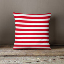 Red & White Stripe Accent Pillow Cover