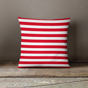 Red & White Stripe Accent Pillow Cover