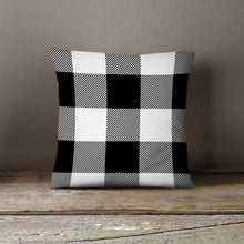 White & Black Plaid-Pillow Cover
