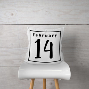 February 14-Black-Pillow Cover
