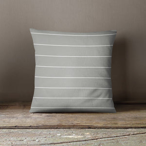 Gray and White Stripe-Pillow Cover