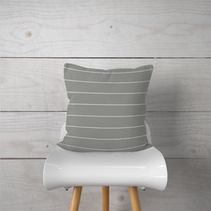 Gray and White Stripe-Pillow Cover