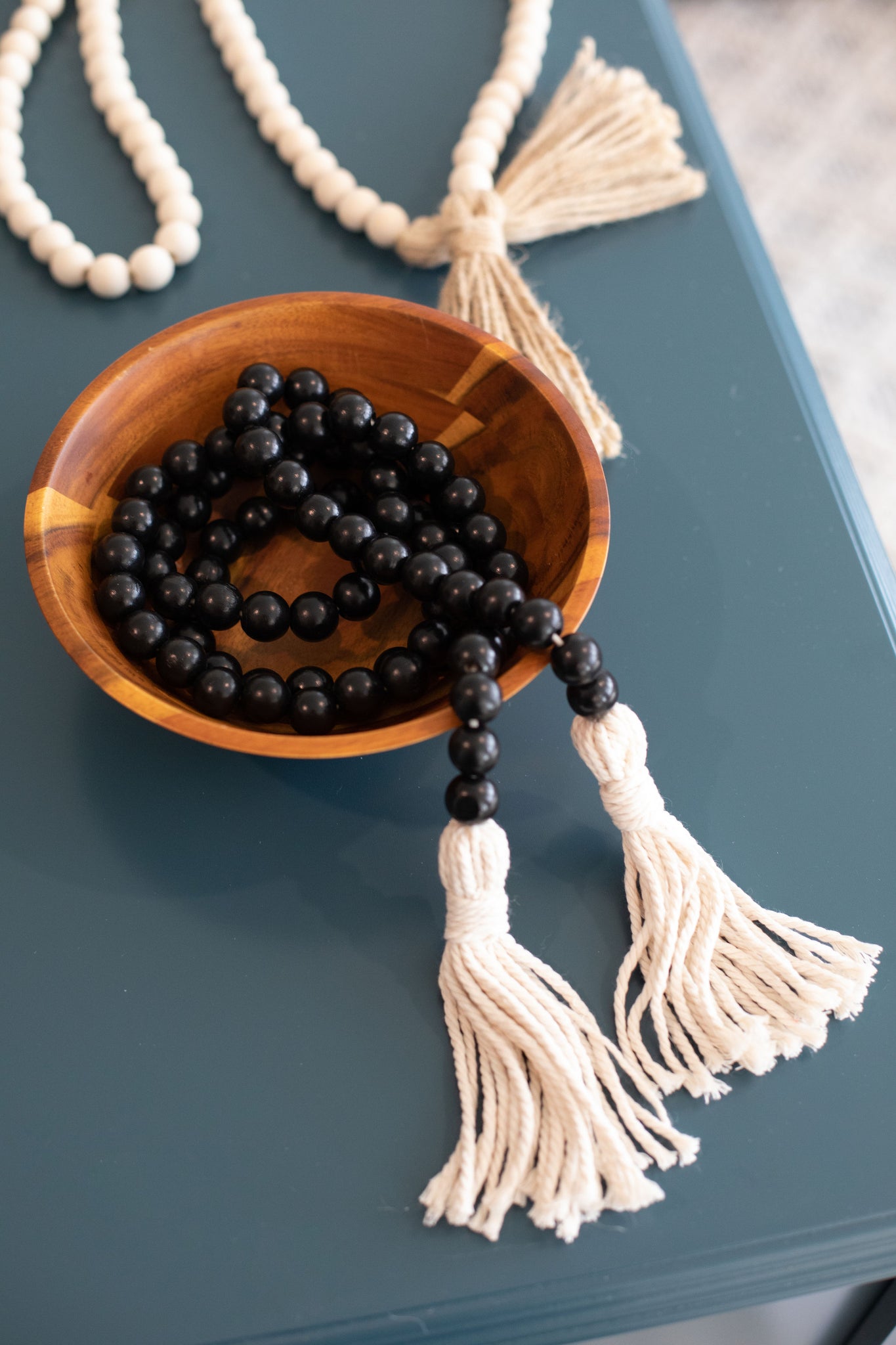 Black Wooden Bead Garlands with Tassels – Ivy & Sage Market