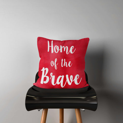 Home of the Brave-Red-Pillow Cover