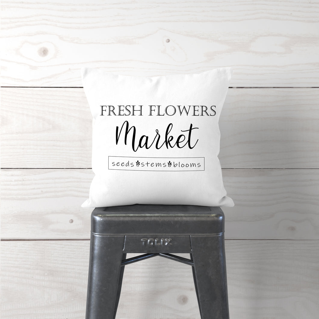 Fresh Flowers Market-Pillow Cover