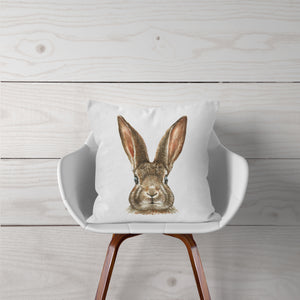 Watercolor Brown Bunny-Pillow Cover