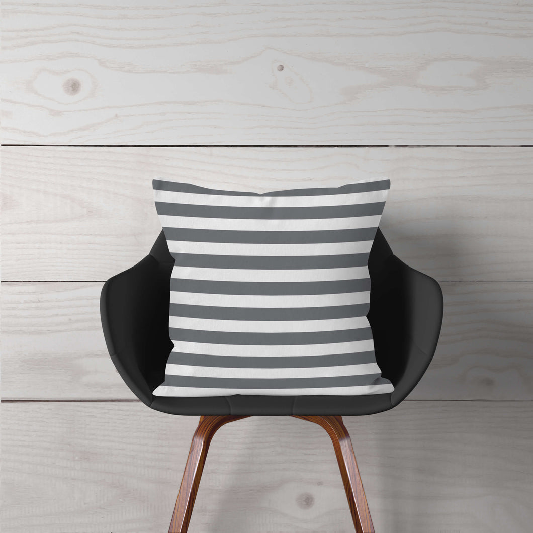 Gray & White Stripe Accent-Pillow Cover
