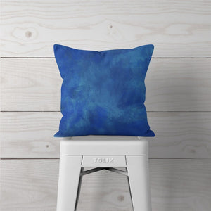 Blue Solid Watercolor-Pillow Cover