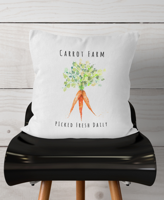 Watercolor-Carrot Farm-Pillow Cover