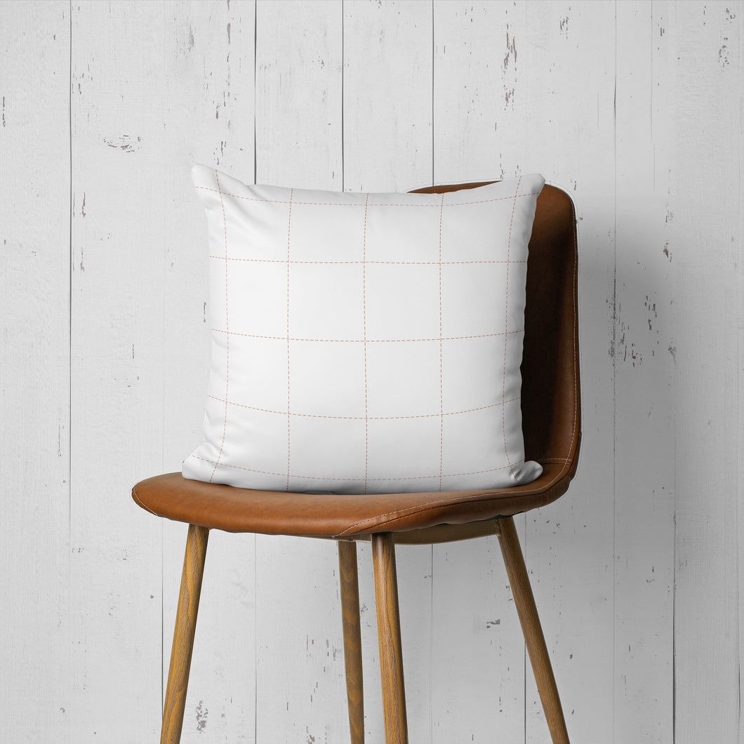 Pale Pink Grid-Pillow Cover