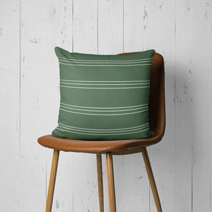 Green with White Lines- Pillow Cover