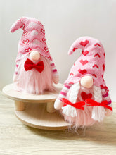 Valentine Gnome-Pink Heart Hat with White Braids