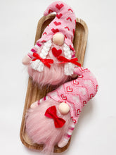 Valentine Gnome-Pink Heart Hat with White Braids