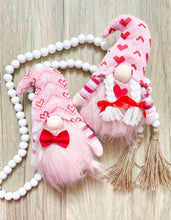 Valentine Gnome-Pink Heart Hat with Red Bowtie