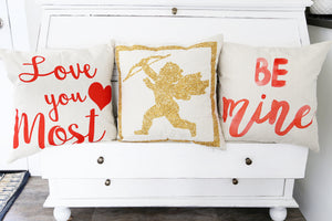 Valentine Pillow Covers-(Natural Beige Fabric Collection)