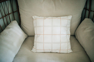 White with Brown Stripes-Pillow Cover