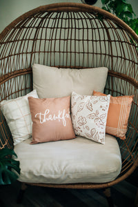 Orange with White Grid-Pillow Cover