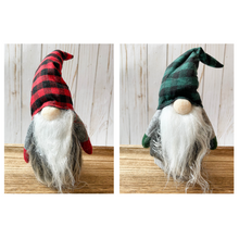 Set of 2- Red/Black & Green/Black Buffalo Plaid-Christmas Gnomes