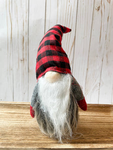 Pack of 2- Red/Black & White/Black Buffalo Plaid-Christmas Gnomes