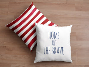 Home of the Brave-Blue-Pillow Cover