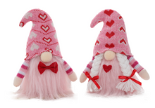 Valentine Gnome-Pink Heart Hat with White Braids