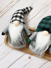 White Black Buffalo Plaid-Christmas Gnome